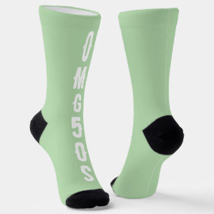 Personalised lettering light green and white Chic Socks