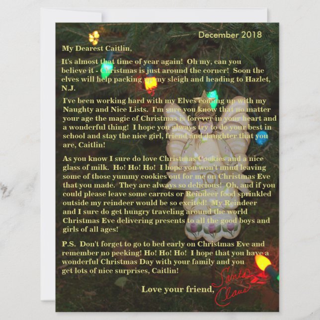 Personalised Letters from Santa Angel Lights (Front)