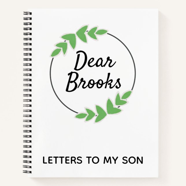 Personalised Letters To My Son Wreath Journal (Front)