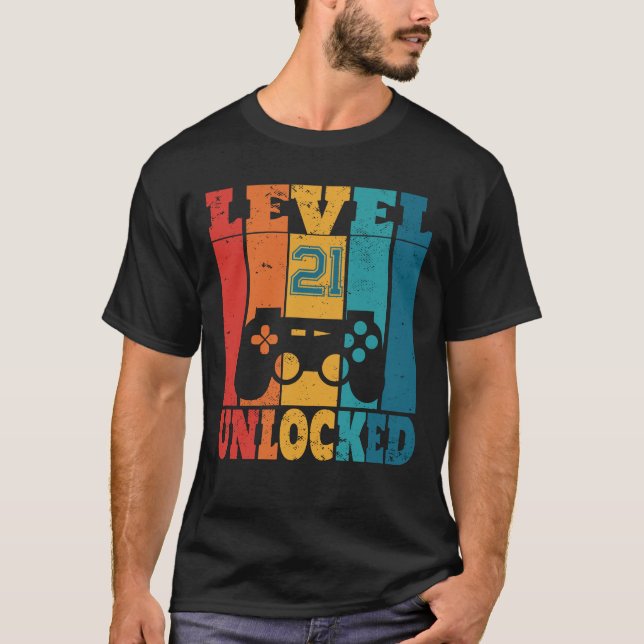Personalised Level Unlocked Funny Video Gamer Gift T-Shirt (Front)