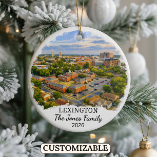 Personalised Lexington Ornament, Custom Kentucky Ceramic Ornament