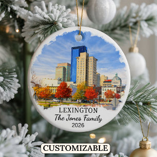 Personalised Lexington Ornament, Custom Kentucky Ceramic Ornament