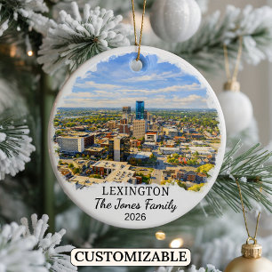 Personalised Lexington Ornament, Custom Kentucky Ceramic Ornament