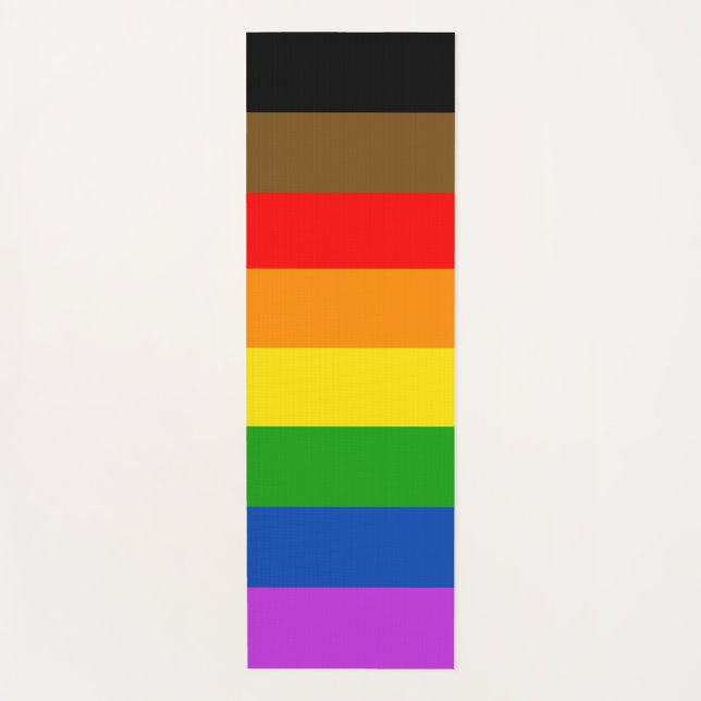 Personalised LGBTQ People of Colour Inclusive Flag Yoga Mat (Front)