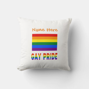 Personalised LGBTQ Rainbow Gay Pride Flag Cushion