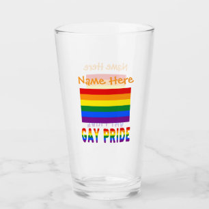 Personalised LGBTQ Rainbow Gay Pride Flag Glass