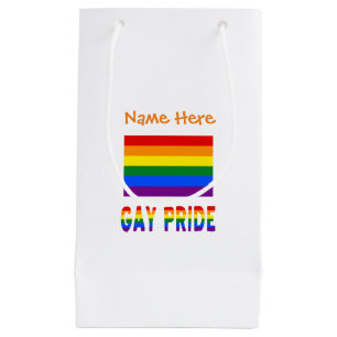 Personalised LGBTQ Rainbow Gay Pride Flag Small Gift Bag