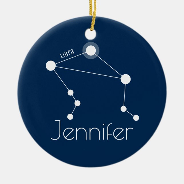 Personalised Libra Constellation Ornament (Front)