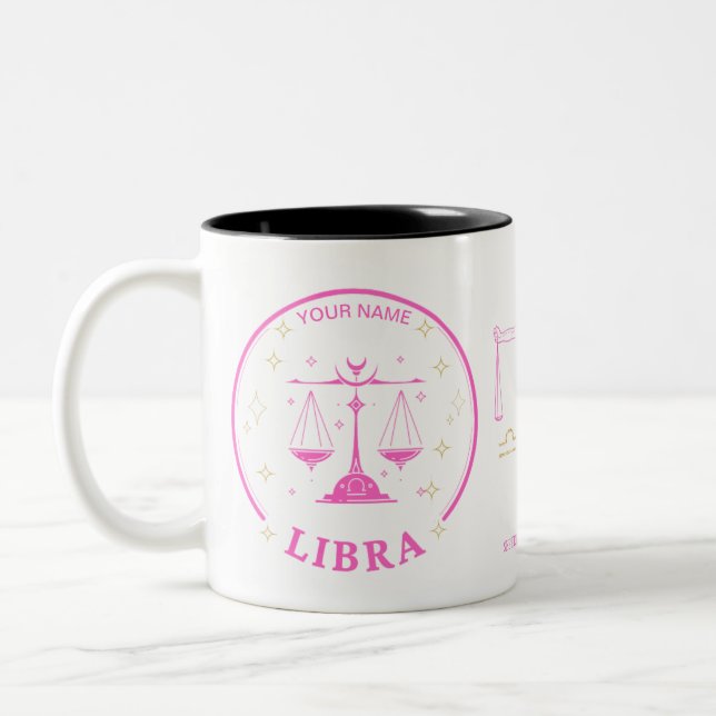 Personalised Libra Zodiac 11 oz Coffee Mug (Left)
