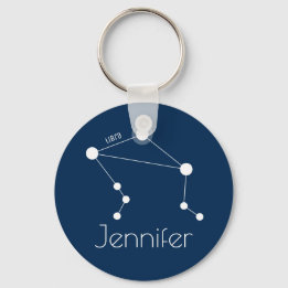 Personalised Libra Zodiac Constellation Key Ring