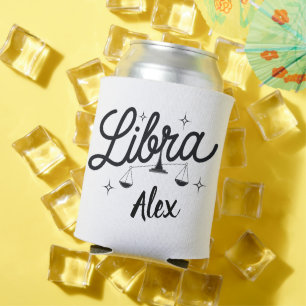 Personalised Libra Zodiac Sign Art  Can Cooler