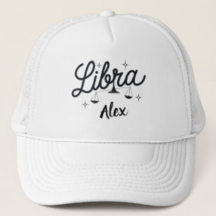 Personalised Libra Zodiac Sign Art Trucker Hat