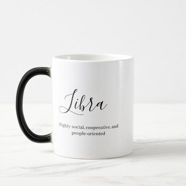 "Personalised Libra Zodiac sign Name and traits" Magic Mug (Left)