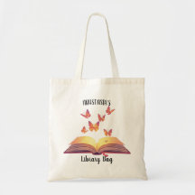 Personalised Library Bag for Girl Tote Bag