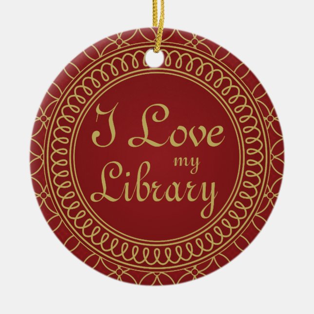 Personalised Library Ornament Librarian Gift (Front)