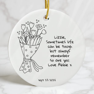 Personalised Life Can Be Tough Inspirational Ceramic Ornament