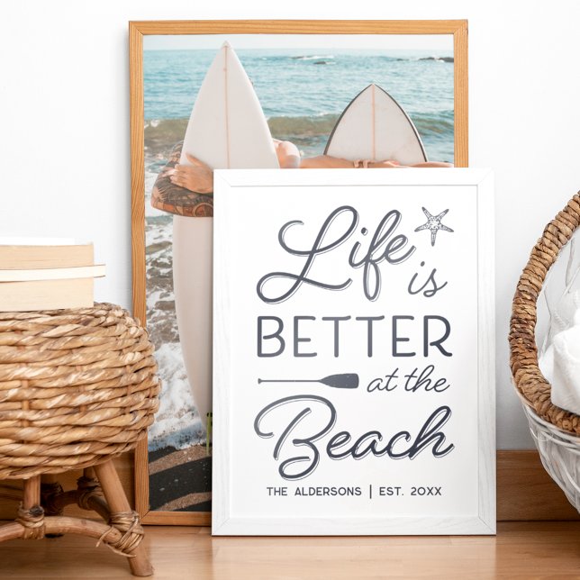 Personalised Life Is Better At The Beach Print (Creator Uploaded)