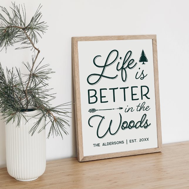 Personalised Life Is Better In The Woods Print (Creator Uploaded)