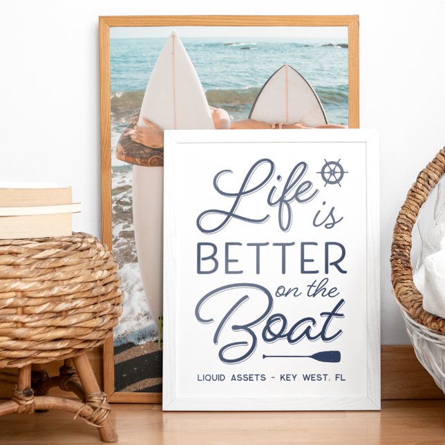 Personalised Life Is Better On The Boat Print (Creator Uploaded)