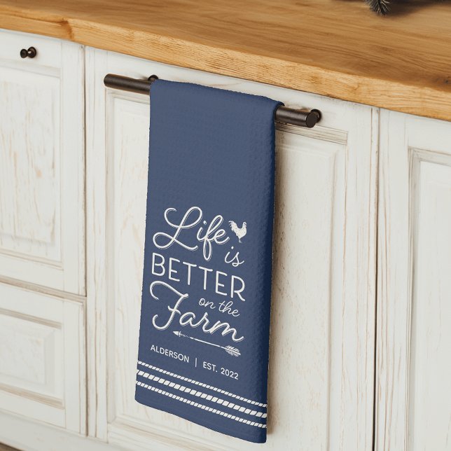 Personalised Life Is Better on the Farm Tea Towel (Creator Uploaded)