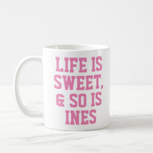Personalised Life is Sweet Humour Quote Slogan Mug