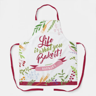 Personalised Life is what you Bake it Floral Apron