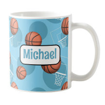 Personalised Light Blue Basketball Mug
