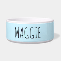 Personalised Light Blue Ceramic Pet Bowl