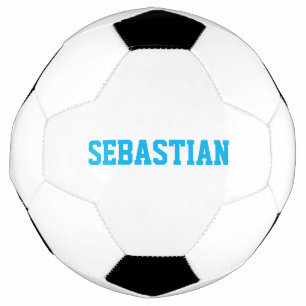 Personalised light blue custom name sports team  soccer ball