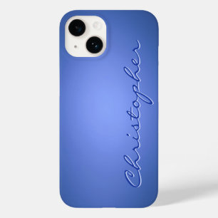 Personalised light blue Radial Texture 15 Case-Mate iPhone 14 Case