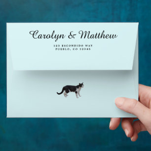 Personalised Light Blue Replaceable Cat Image Envelope