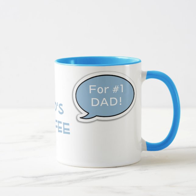 Personalised Light Blue Speech Bubble Coffee Mug (Right)