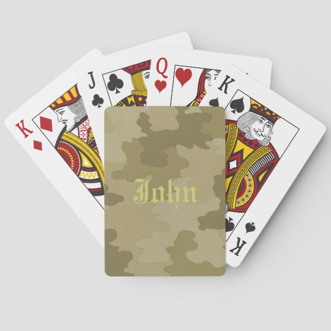 Personalised Light Camouflage Playing Cards (Back)