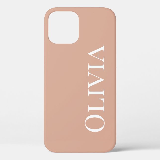 Personalised Light Desert Orange Modern Typography Case-Mate iPhone Case (Back)