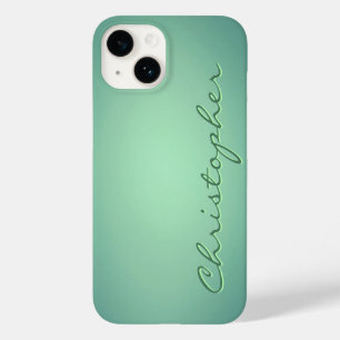 Personalised light green Radial Texture Case-Mate iPhone 14 Case