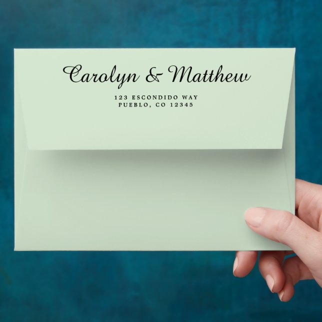 Personalised Light Green Replaceable Cat Image Envelope (Hand)