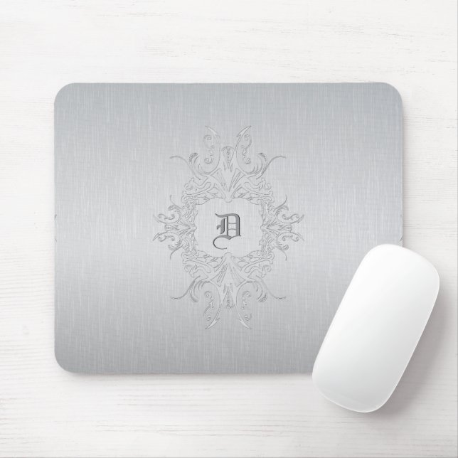 Personalised light grey background vintage frame mouse pad (With Mouse)
