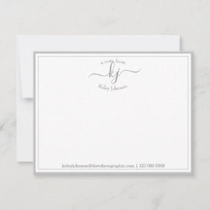 Personalised Light Grey From The Desk Of Note Card