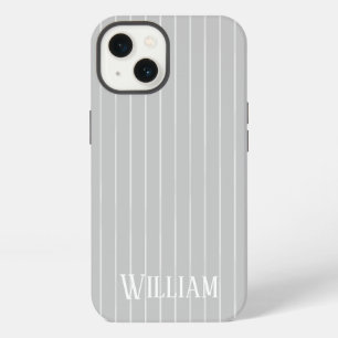 Personalised light grey pinstripes Case-Mate iPhon iPhone 13 Case
