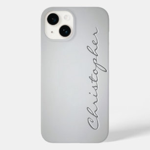 Personalised light grey Radial Texture 15 Case-Mate iPhone 14 Case