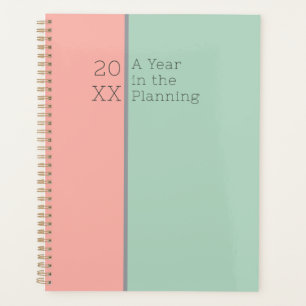 Personalised Light Pastels Soft Peach, Jungle Mist Planner