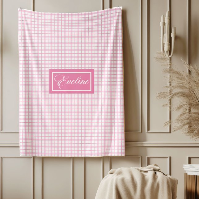 Personalised Light Pink Blanket Modern Classic Loo (Personalized Light Pink Blanket Modern Classic Look)