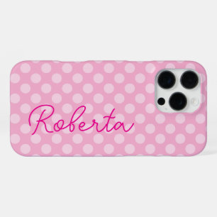 Personalised Light Pink Polka Dot iPhone 16 Pro Max Case