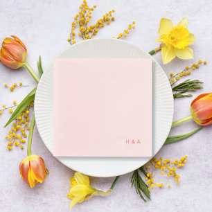 Personalised Light Pink Wedding Cocktail Napkins