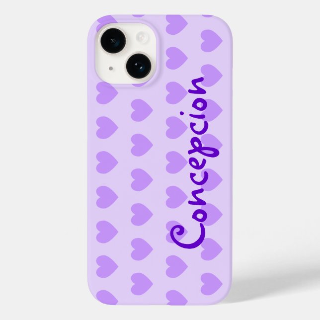 Personalised Light Purple Heart Pattern Case-Mate iPhone Case (Back)