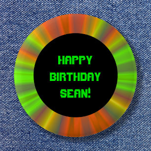 Personalised Light Show Fractal Art Birthday 6 Cm Round Badge