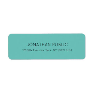 Personalised Light Teal Blue Green Return Address Label
