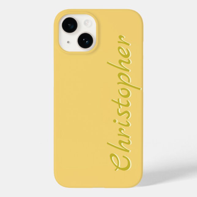 Personalised light yellow Radial Texture 15 Case-Mate iPhone Case (Back)