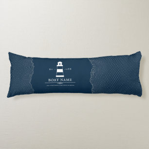 Personalised lighthouse Boat Name Body Cushion