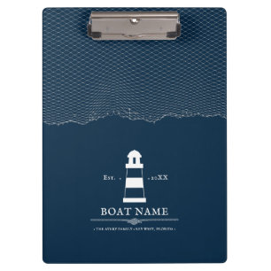 Personalised lighthouse Boat Nautical Clipboard